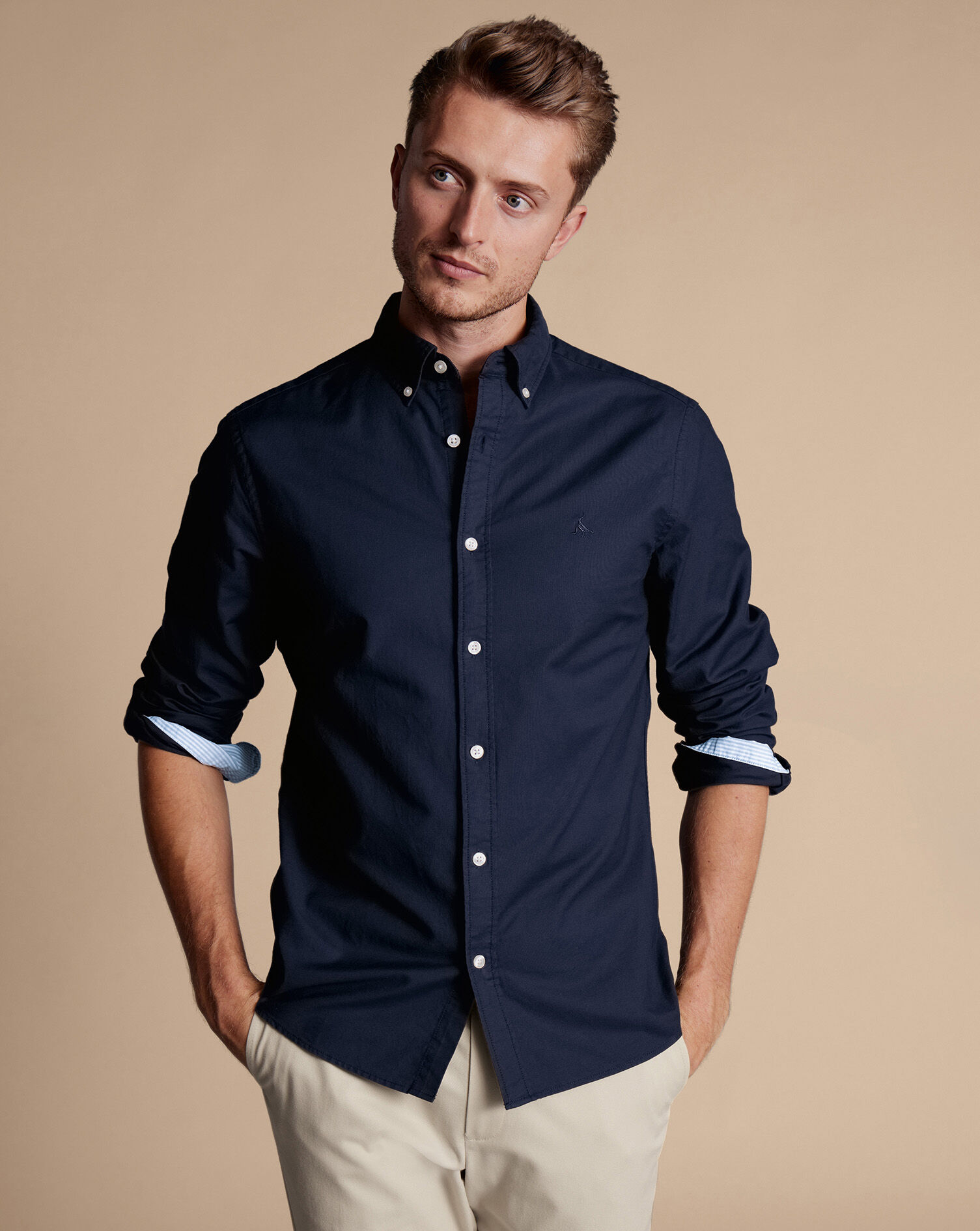 Men Navy Blue Smart Slim Fit Solid Formal Shirt – dennisonfashionindia