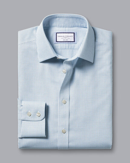 Non-Iron Royal Oxford Check Shirt - Light Blue