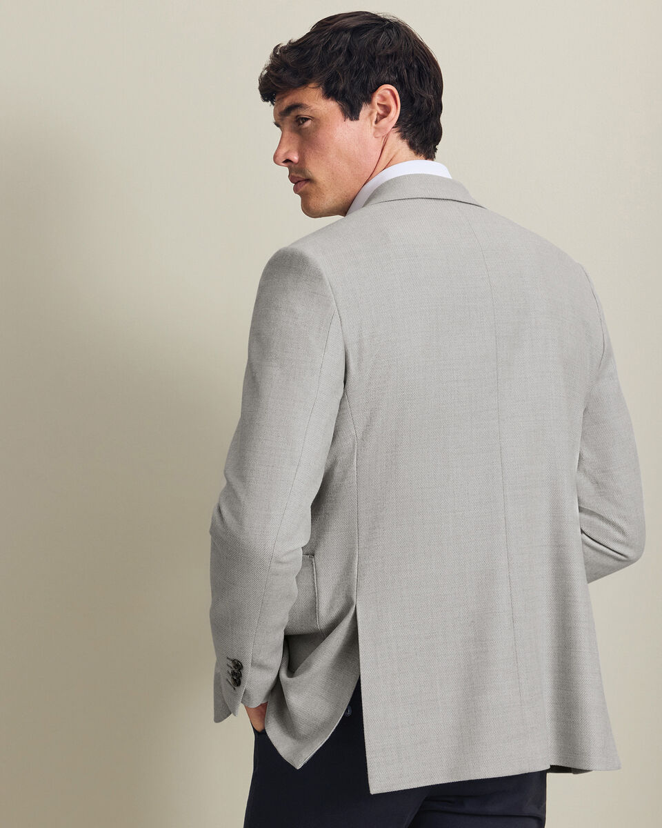 Veste en laine et soie - Gris argent