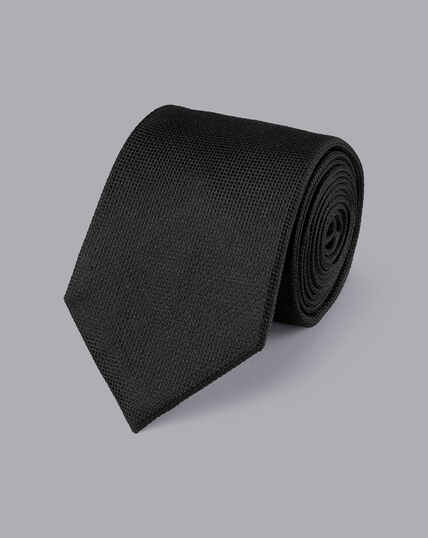 Stain Resistant Silk Tie - Black