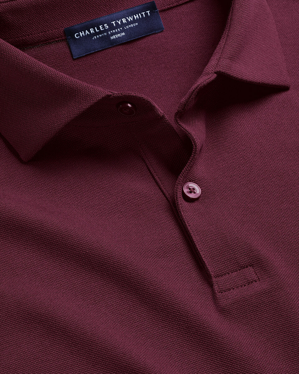 Smart Pique Polo - Wine Red