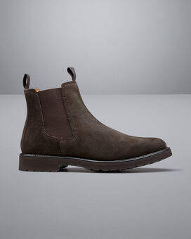 Suede Chelsea Boots - Chocolate Brown