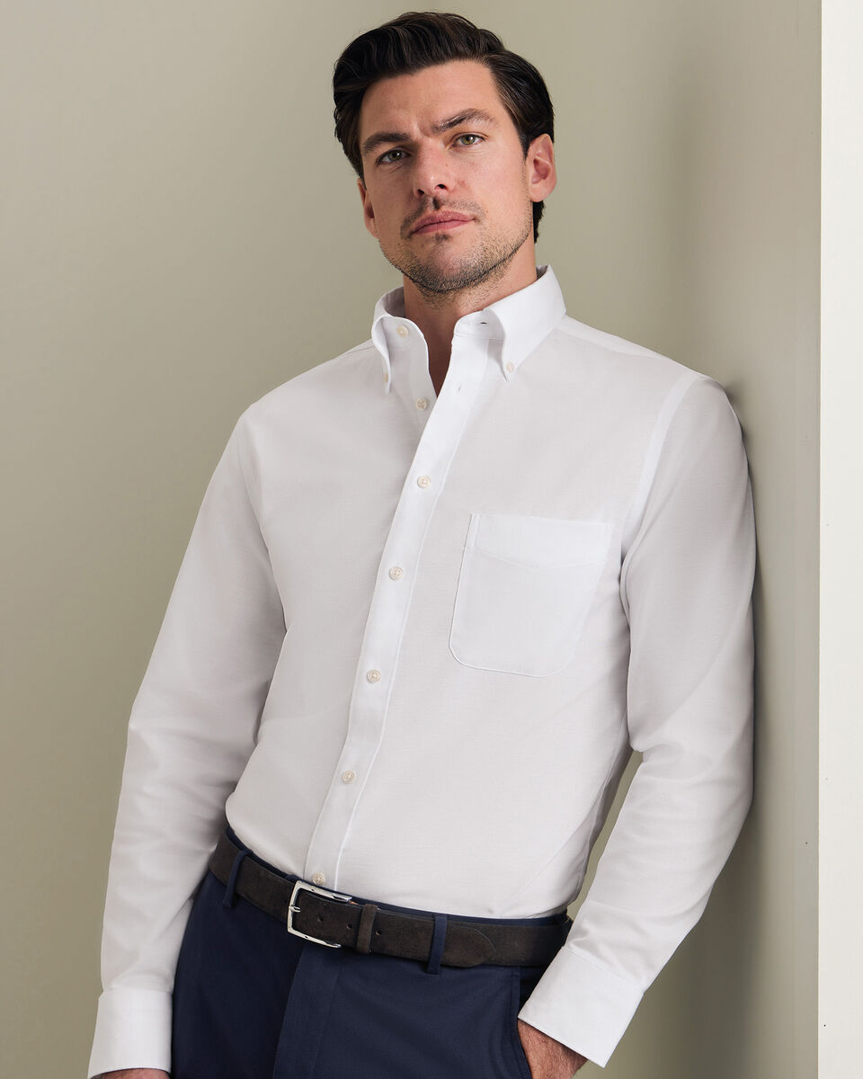 Non-Iron Stretch Oxford Shirt - White