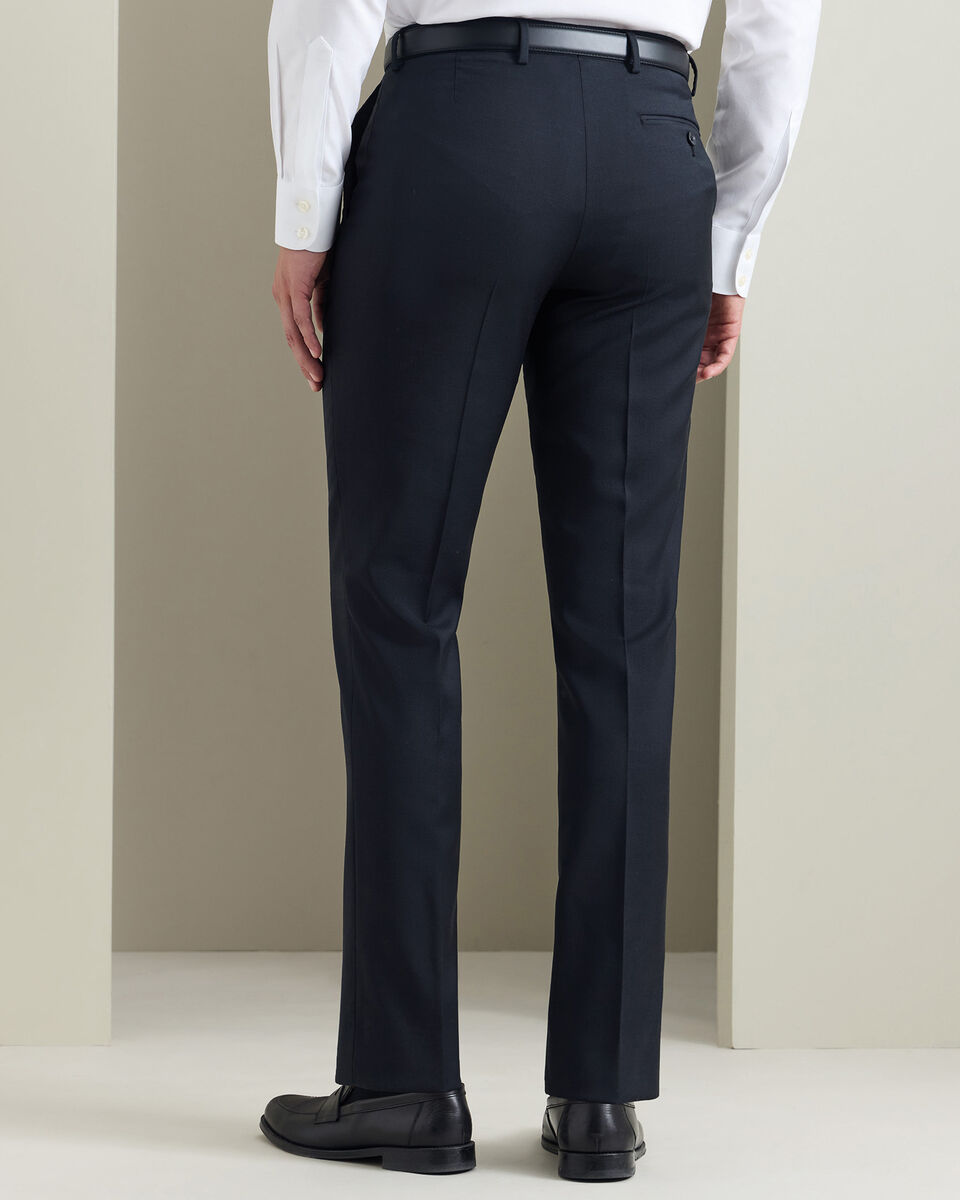 Pantalon De Costume En Serg&eacute; Naturellement Extensible - Noir