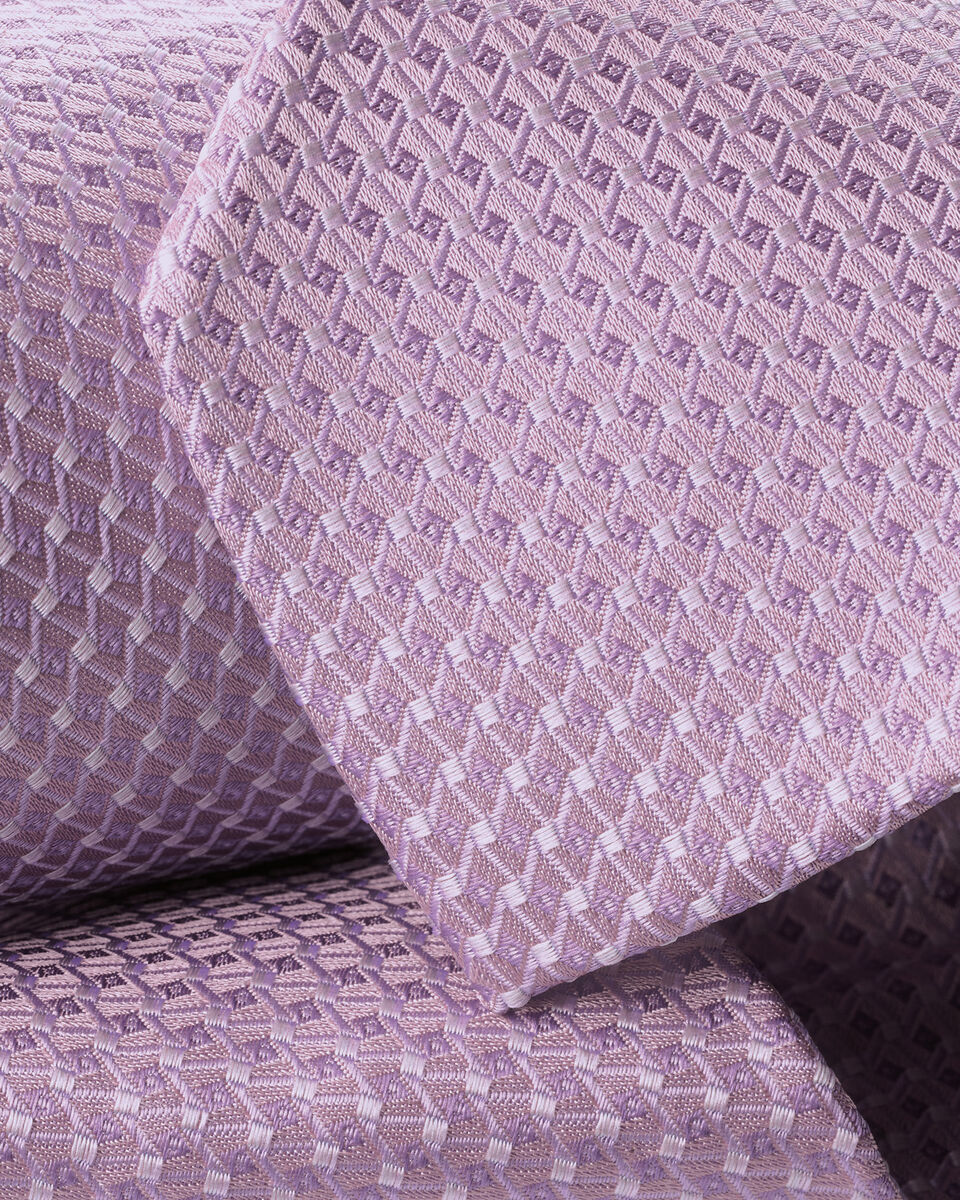 Silk Patterned Tie - Lilac Purple