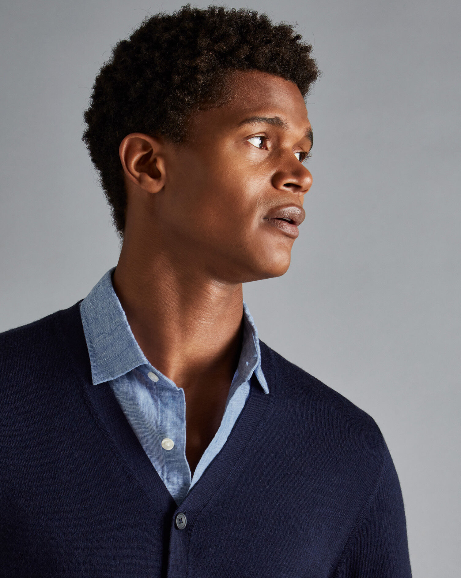 Merino Cardigan - Navy | Charles Tyrwhitt