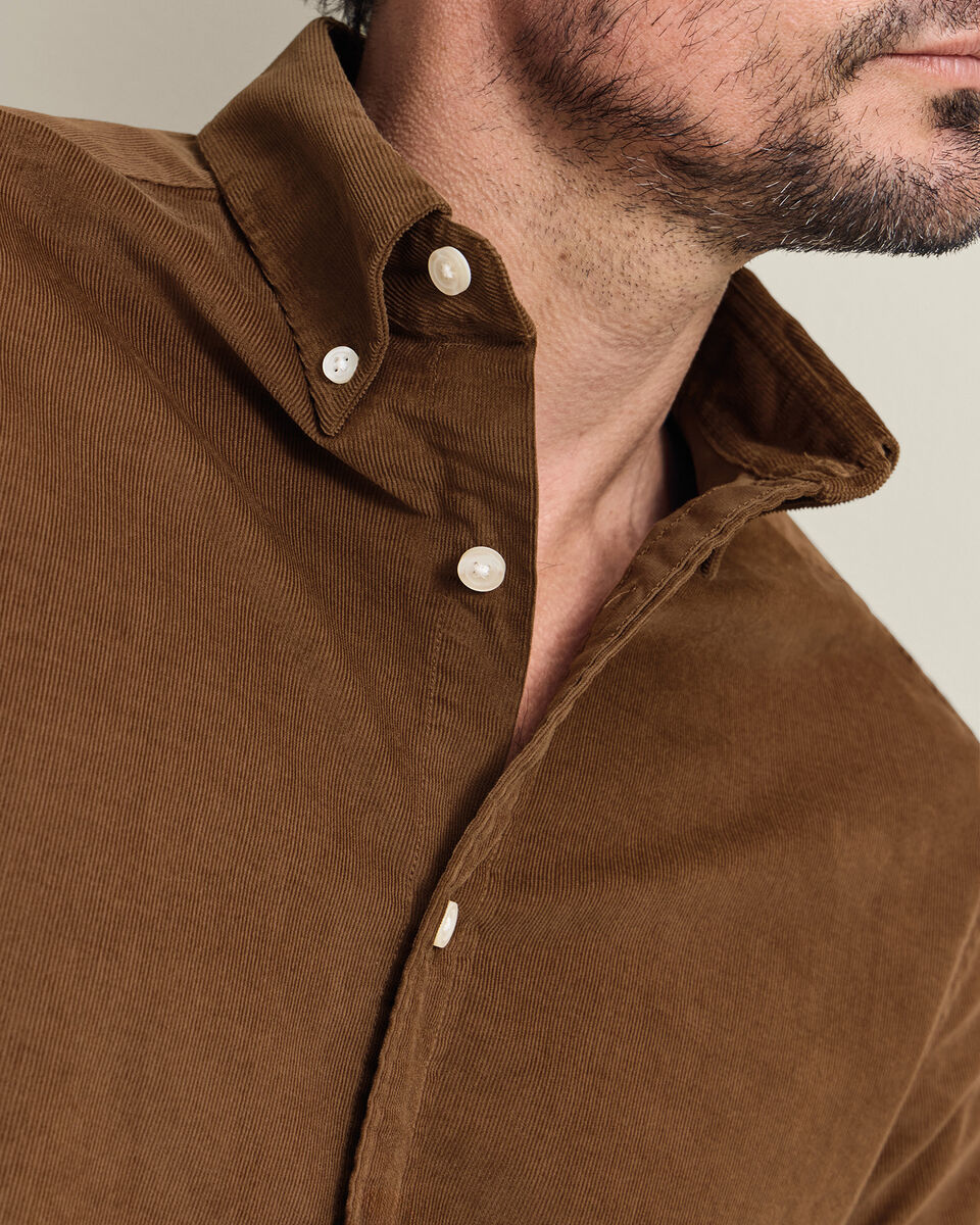 Corduroy Stretch Shirt - Tan