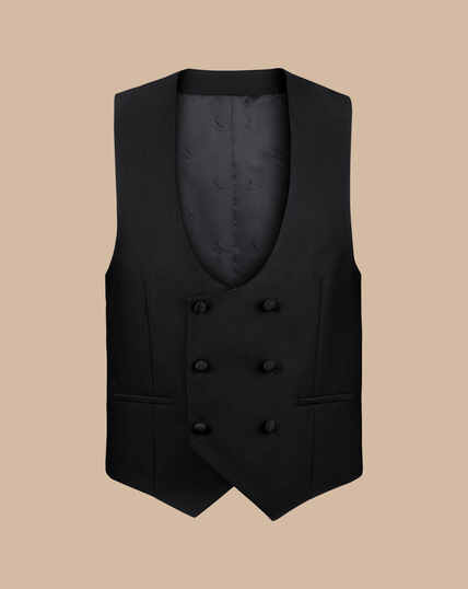 Tuxedo Double Breasted Vest - Black