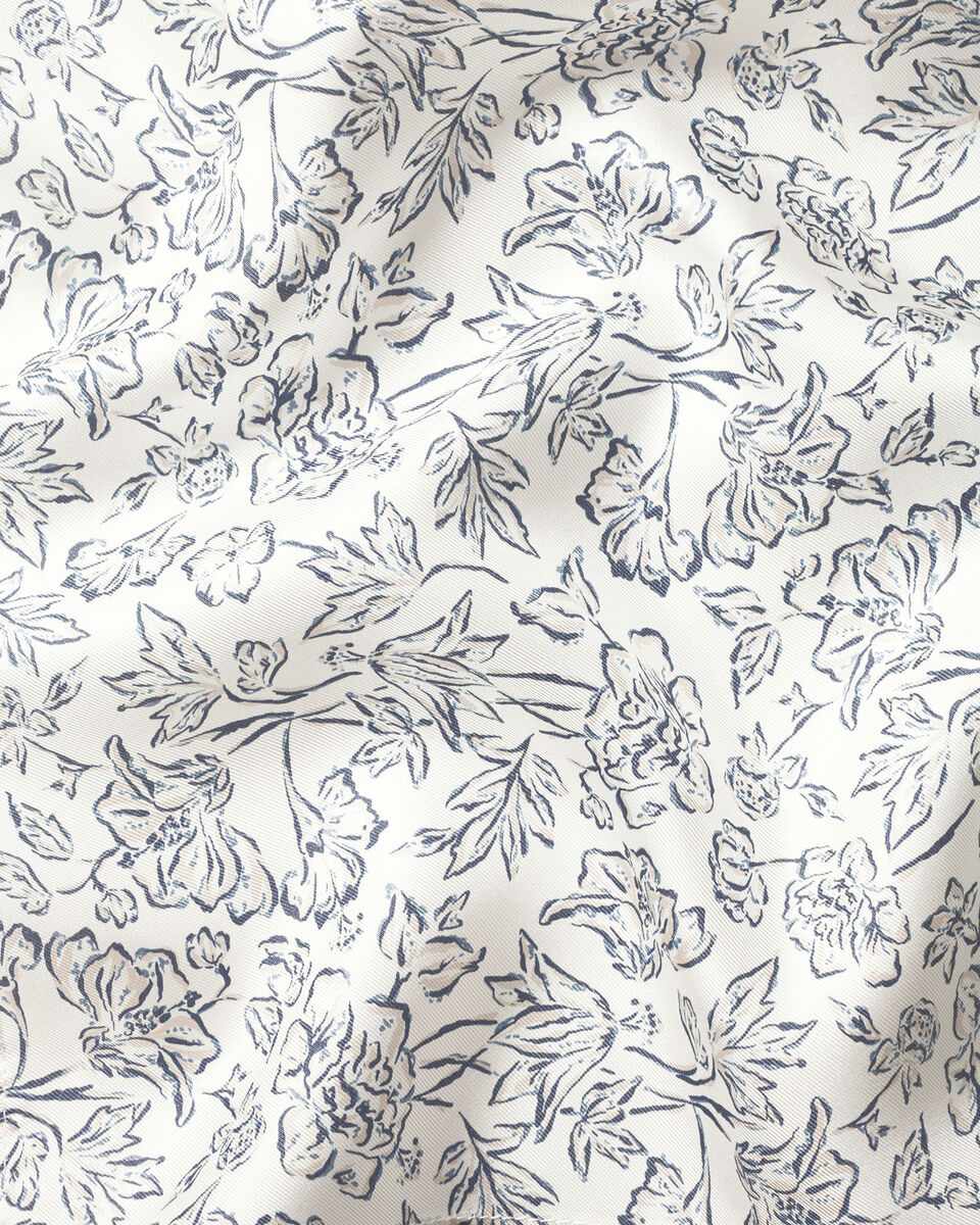 Silk Floral Pocket Square - Ivory