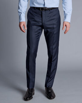 Italian Luxury Textured Suit Trousers - Ink Blue