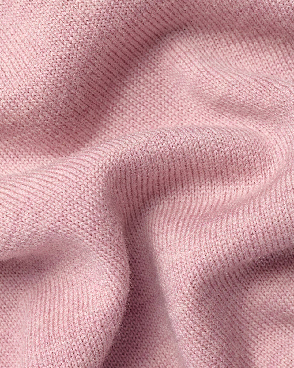 Pure Merino Quarter Zip Jumper - Pink