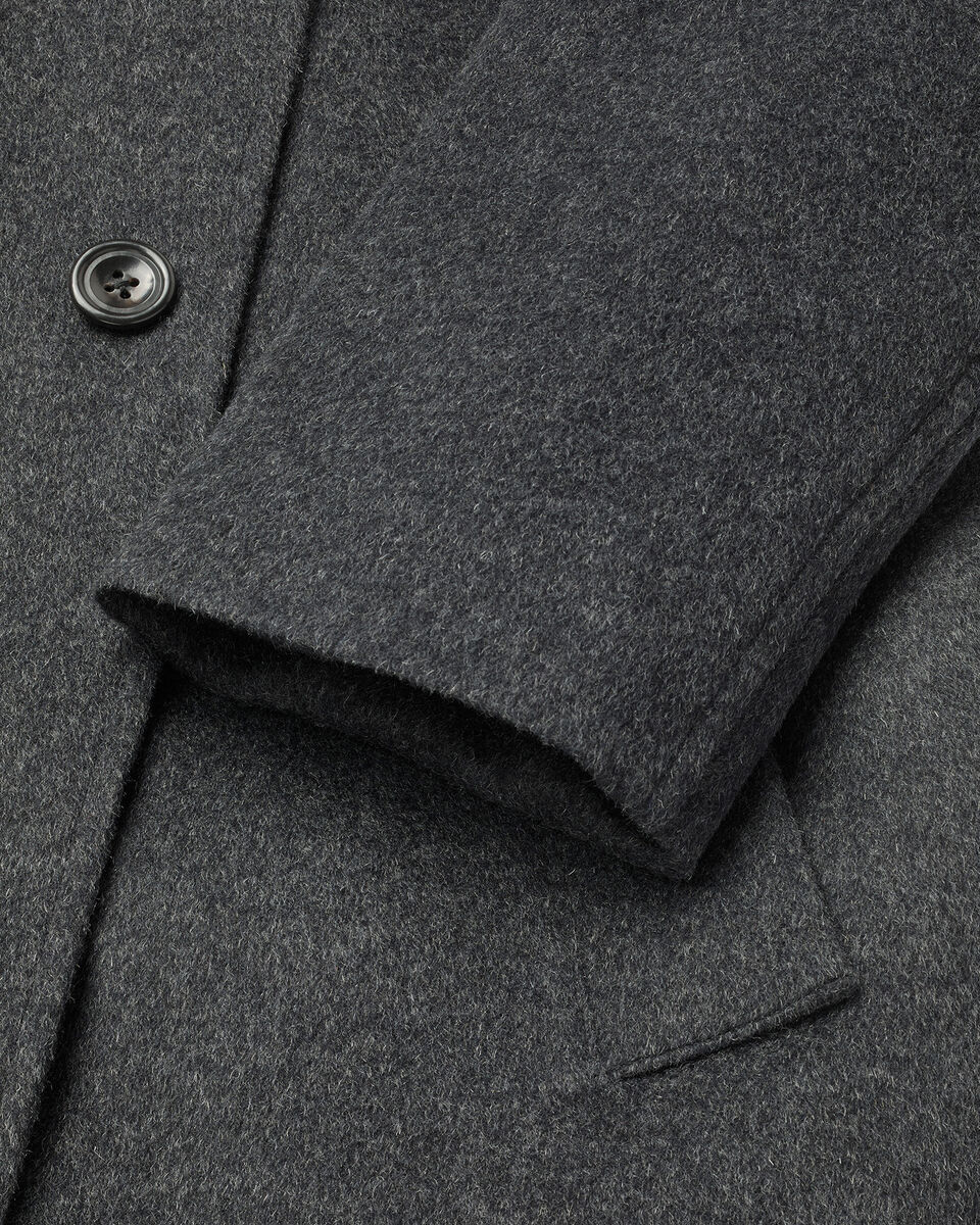 Feiner Merino-Mantel mit Stehkragen&nbsp;- Anthrazit