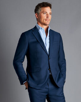 Natural Stretch Twill Suit Jacket - Royal Blue
