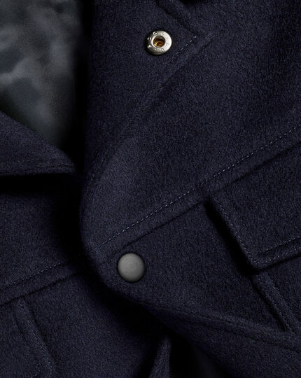 Wool Harrington Jacket - Navy