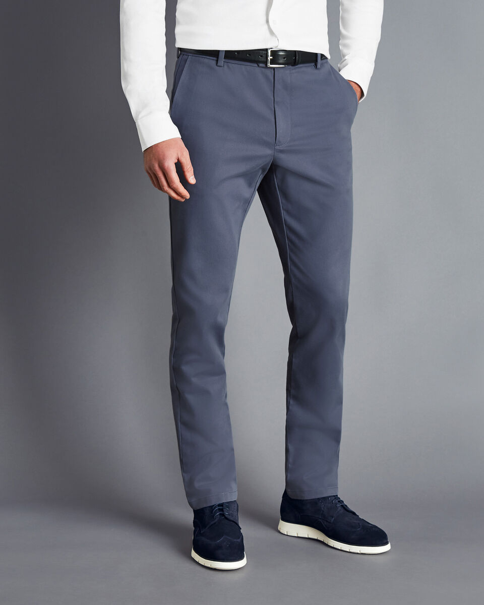 Ultimate Non-Iron Chinos - Steel Blue | Charles Tyrwhitt