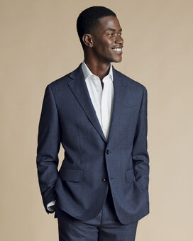 Prince Of Wales Suit Jacket - Heather Blue