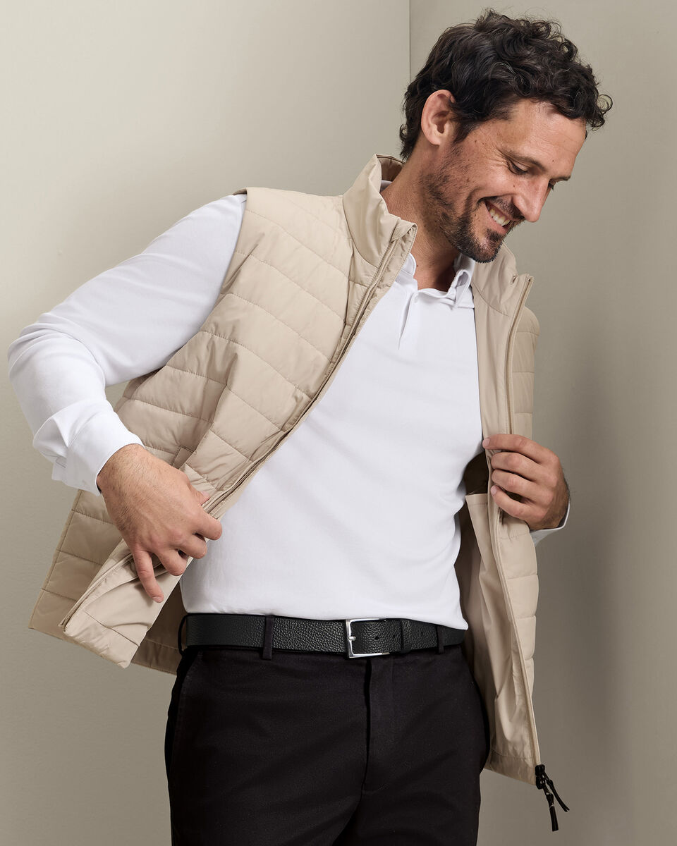 Lightweight Quilted Gilet - Stone