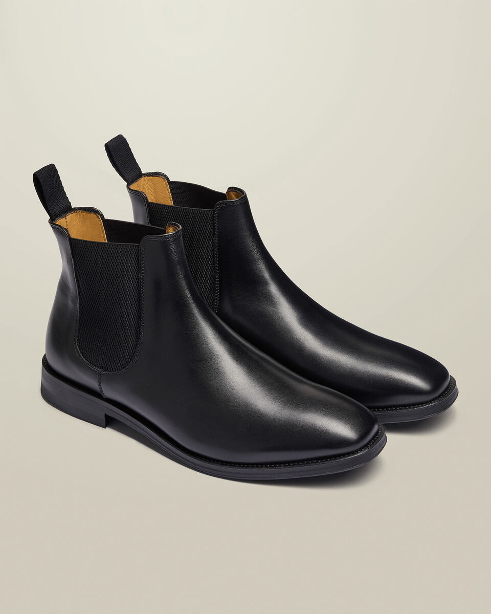 Leder Chelsea Laarzen - Zwart
