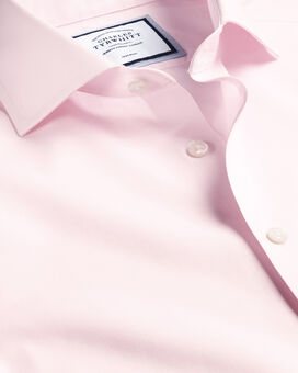 Cutaway Collar Non-Iron Poplin Shirt - Light Pink