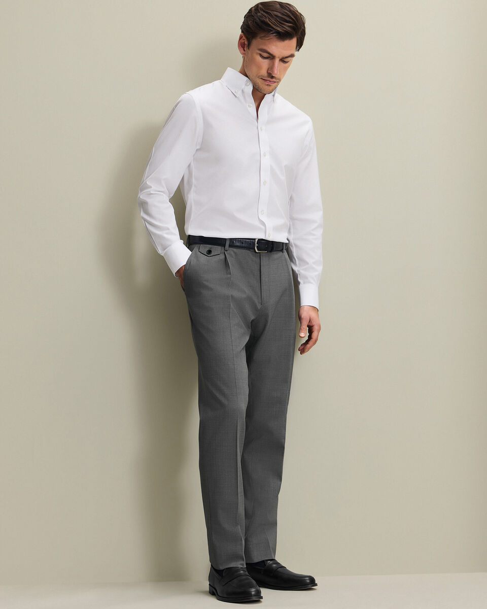 Wool Stretch Trousers - Grey
