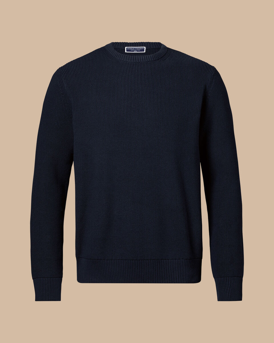 heavy rib crew neck jumper