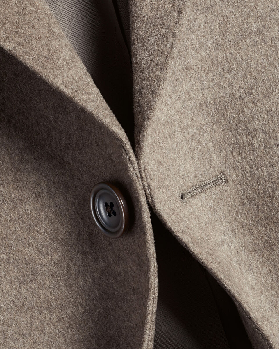 Wool Overcoat Oatmeal Charles Tyrwhitt