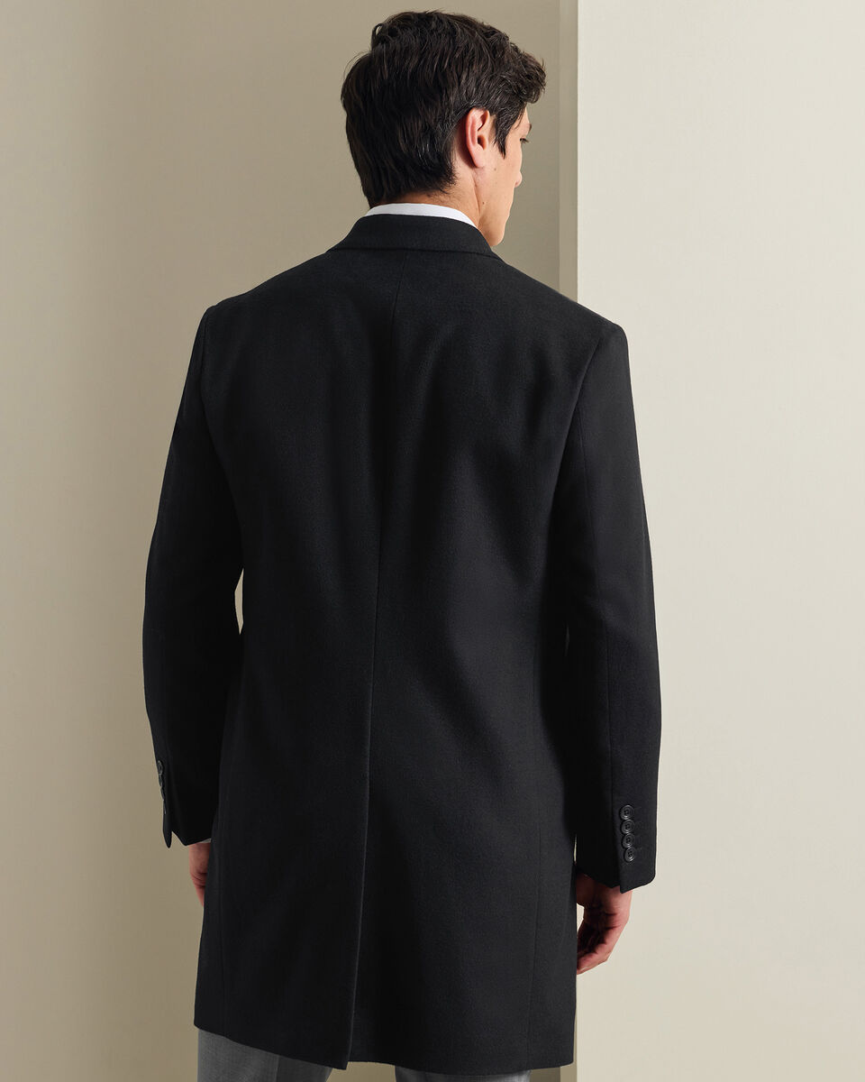 Pure Wool Overcoat - Black