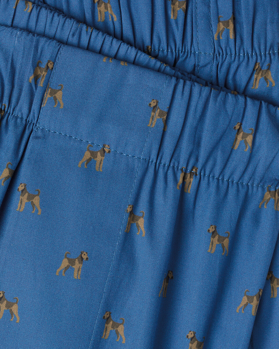 Woven Dog Print Boxers - Cobalt Blue