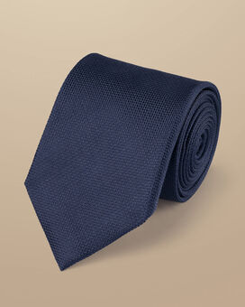 Schmutzabweisende Krawatte aus Seide - Marineblau