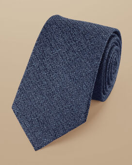 Silk Wool Blend Tie - Denim Blue