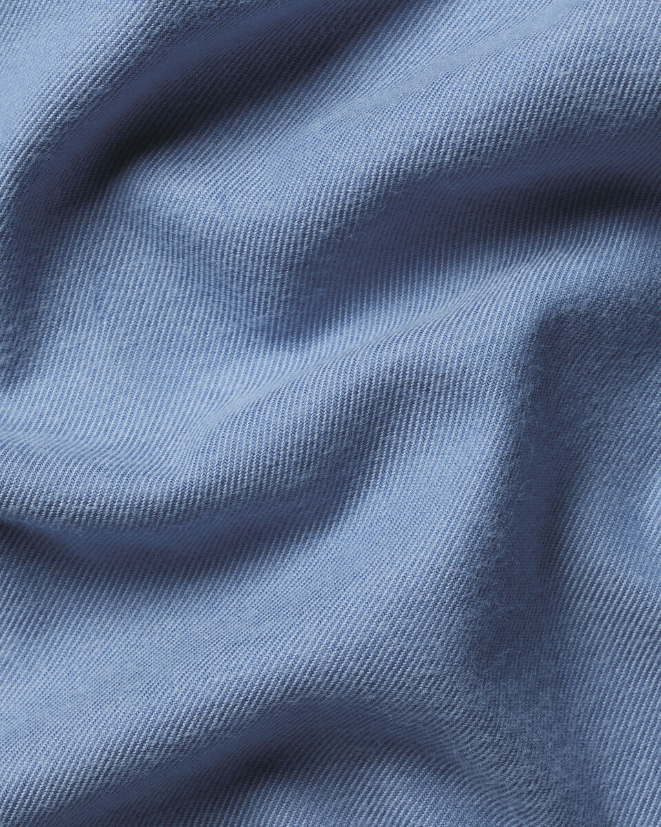 Geborsteld Flanel Overhemd - Denim