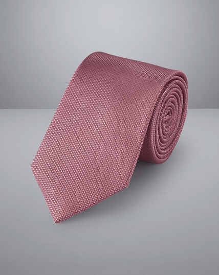 Schmutzabweisende Krawatte aus Seide - Dunkelrosa