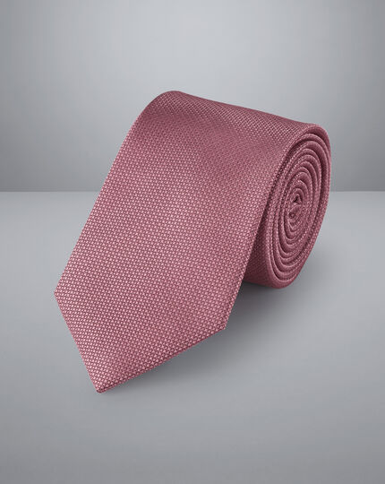 Stain Resistant Silk Tie - Dark Pink