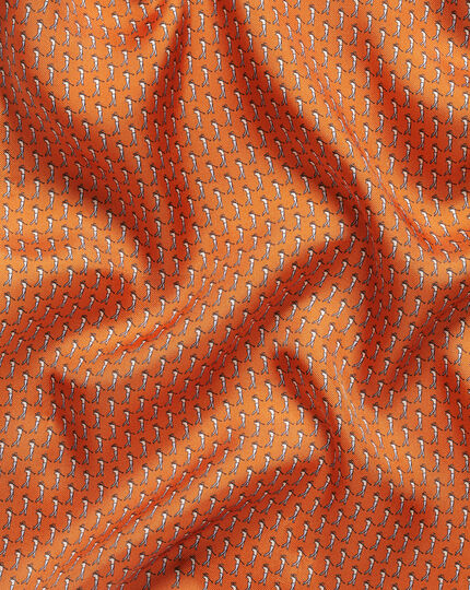 Golfer Print Pocket Square - Orange