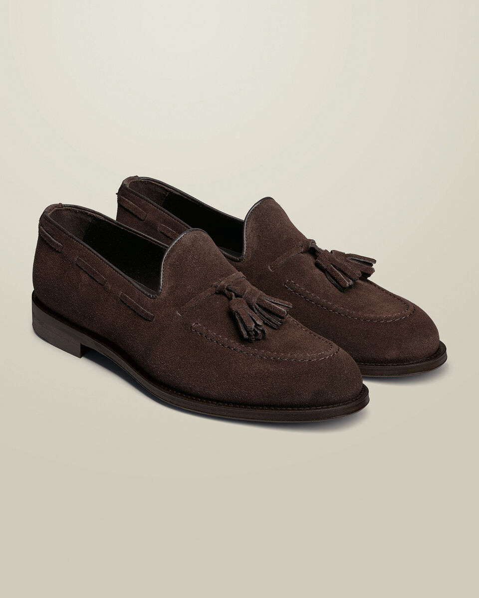 Suede Tassel Loafers - Chocolate Brown