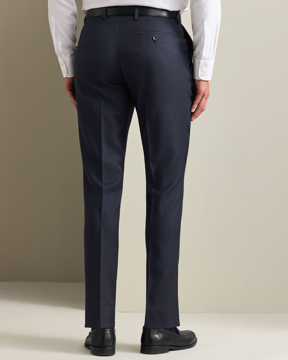 Natural Stretch Twill Suit Trousers - Navy
