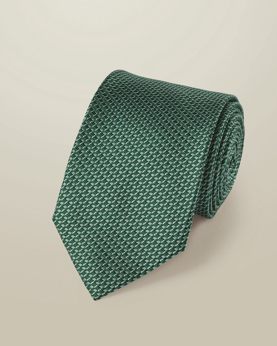 Silk Patterned Tie - Green