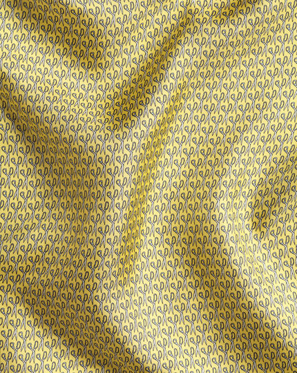 Cutting Corners Motif Silk Pocket Square - Lemon Yellow