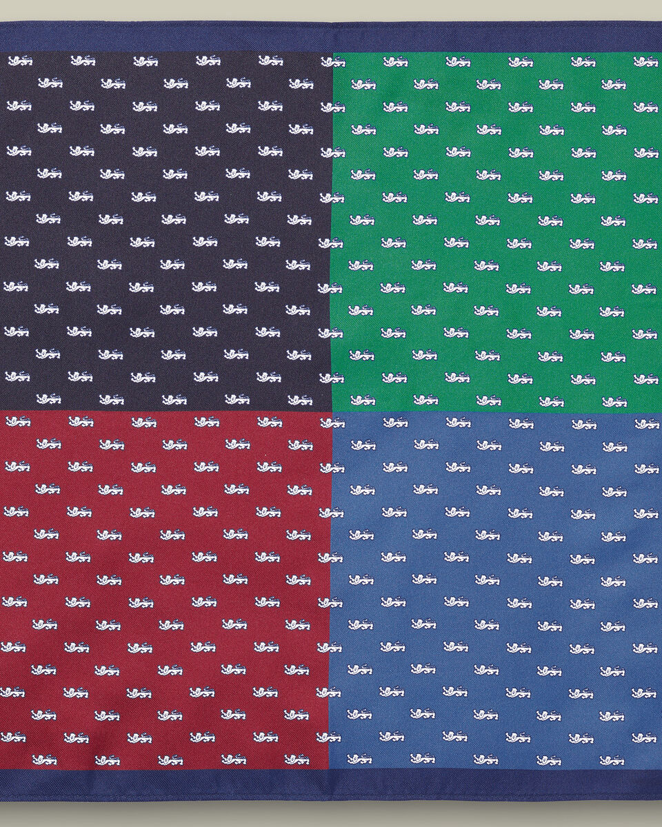 The Lions Quarter Silk Pocket Square - Cornflower Blue