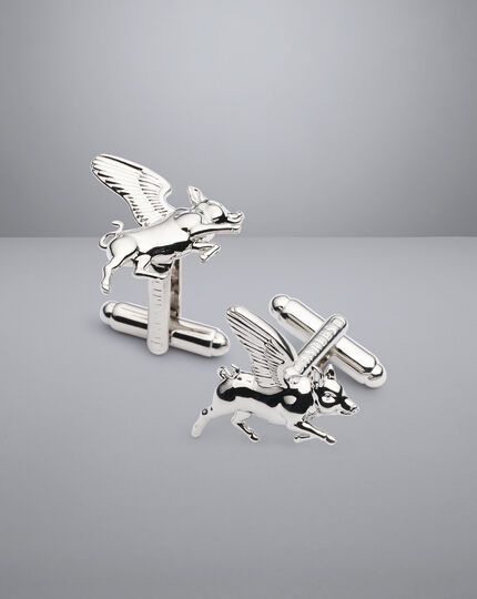 If Pigs Could Fly Cufflinks - Silver