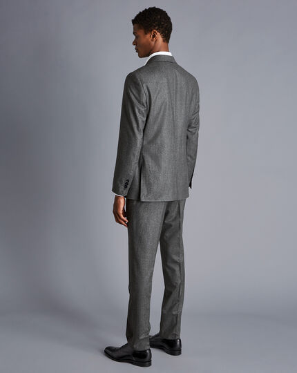BR Monogram Grey Plaid Italian Wool Suit Jacket