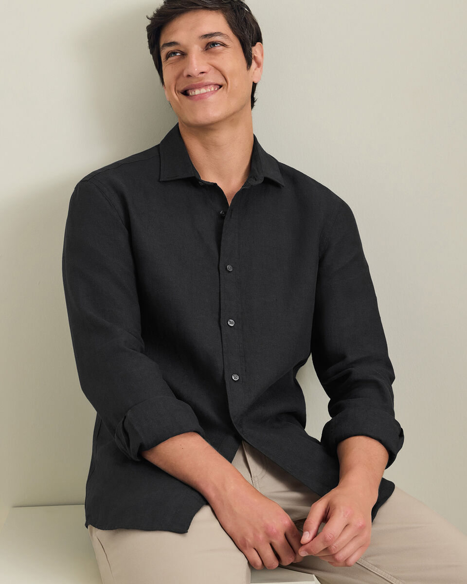 Pure Linen Shirt &ndash; Black