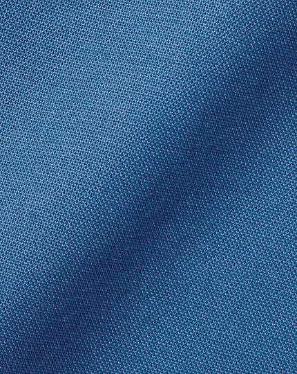 Button-Down Collar Washed Oxford Short Sleeve Shirt  - Ocean Blue
