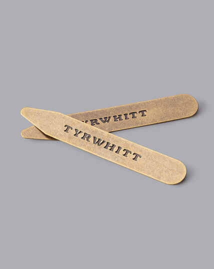 3 Pack Solid Brass Classic Collar Stays