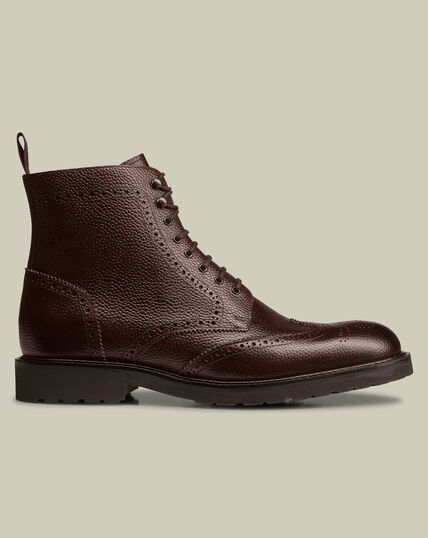 Charles Tyrwhitt Men’s 10 Green Derby Brogue Shoes Pebbled Leather Rubber Soles Charles Tyrwhitt Men main image 4