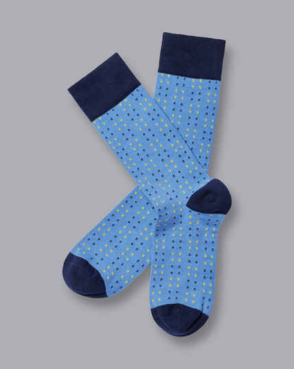 Patterned Socks - Cornflower Blue