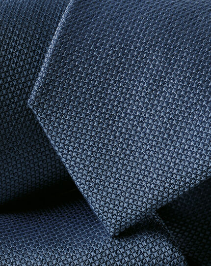 Stain Resistant Silk Slim Tie - Steel Blue