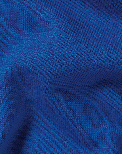 Merino Zip Neck Sweater - Ocean Blue