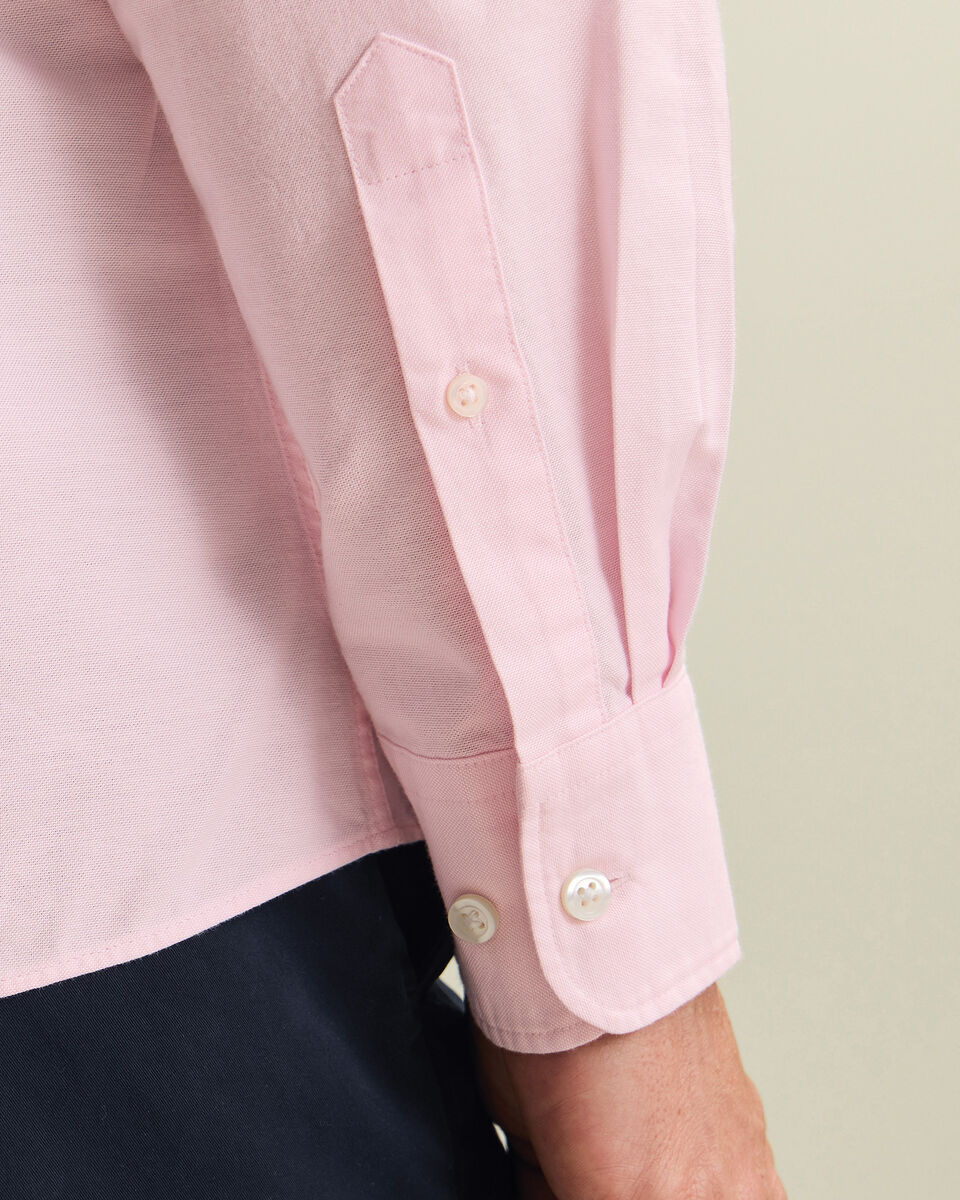 Button-Down Stretch Washed Oxford Shirt - Light Pink