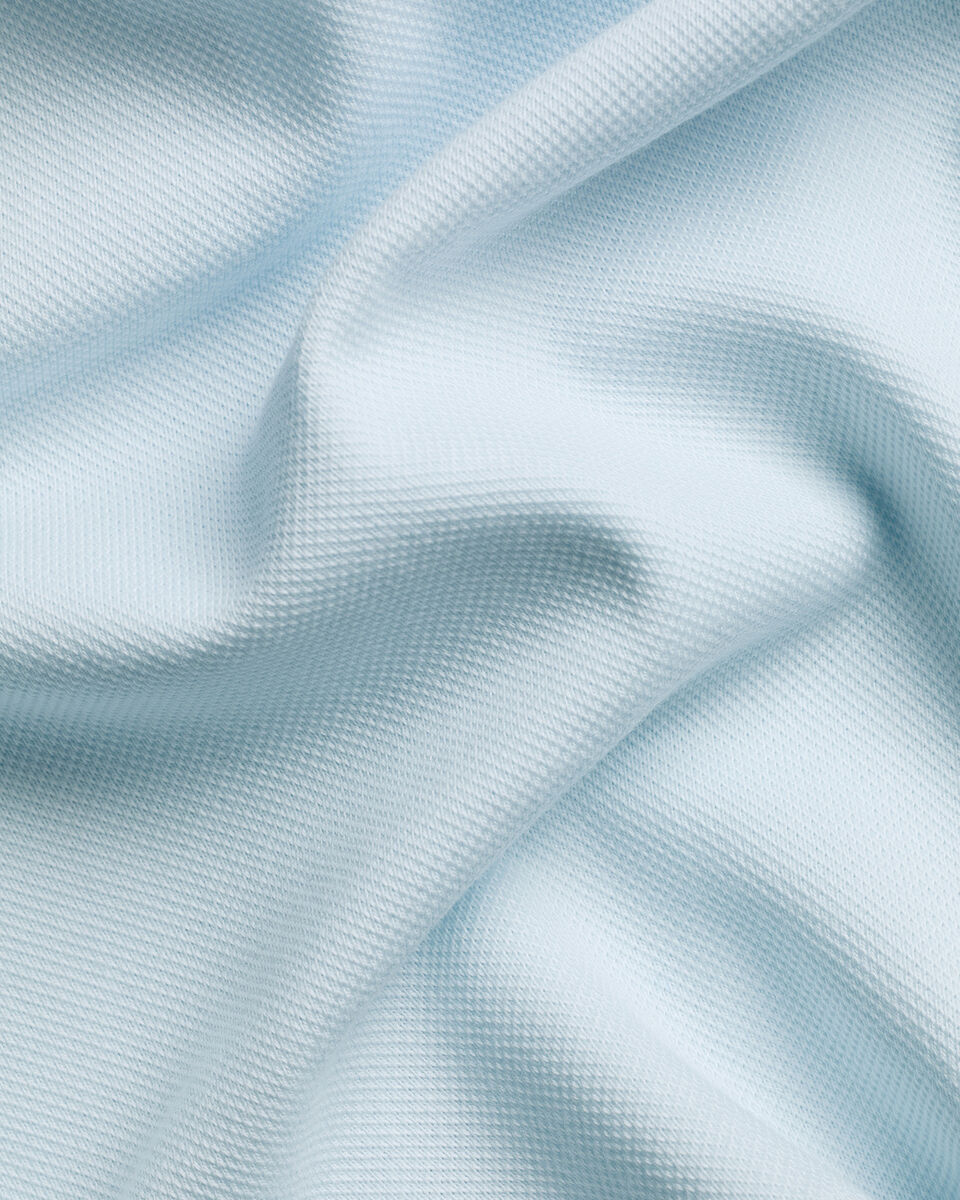 Long Sleeve Smart Pique Polo - Ice Blue